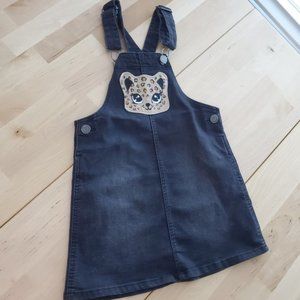 H&M Girls denim overall dress Size 4-5Y